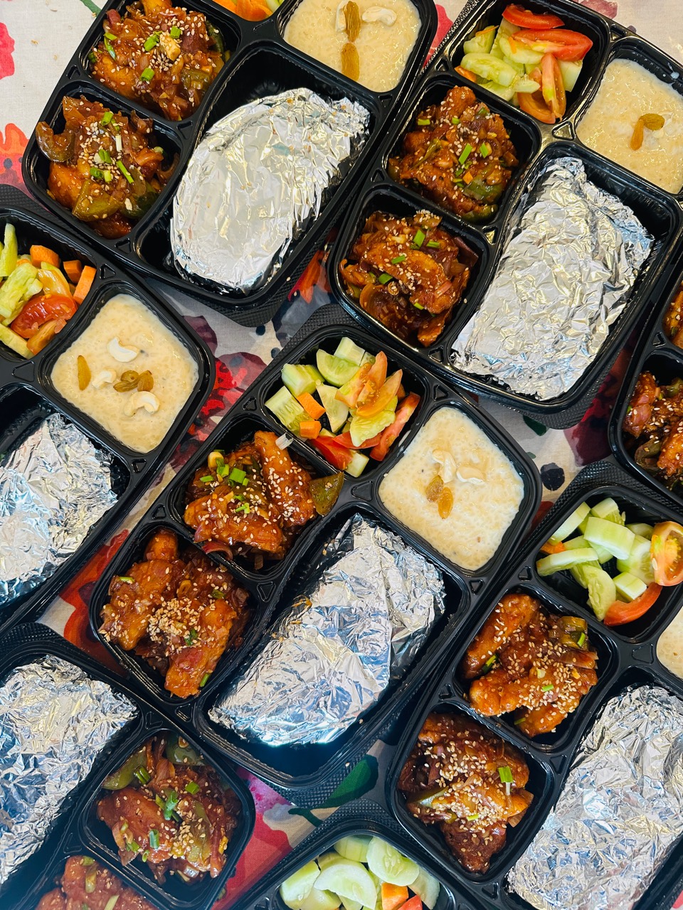 Freshly packed special meal boxes from Mom's Delight